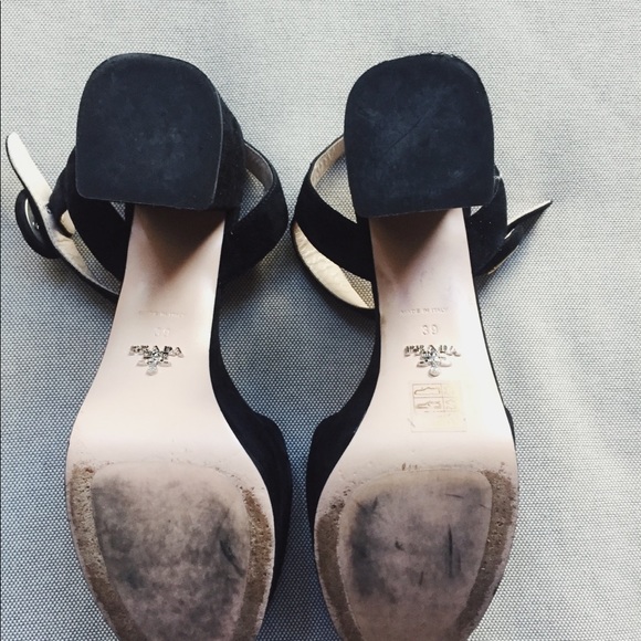 Timeless Black Suede PRADA Platform Heels - Picture 3 of 6